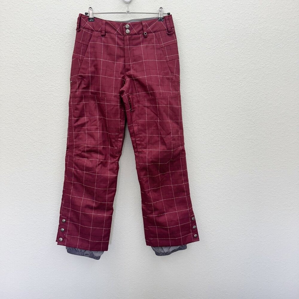 Burton Dryride Plaid Ski Snowboard Winer Adjust Waist Pants Womens size Small